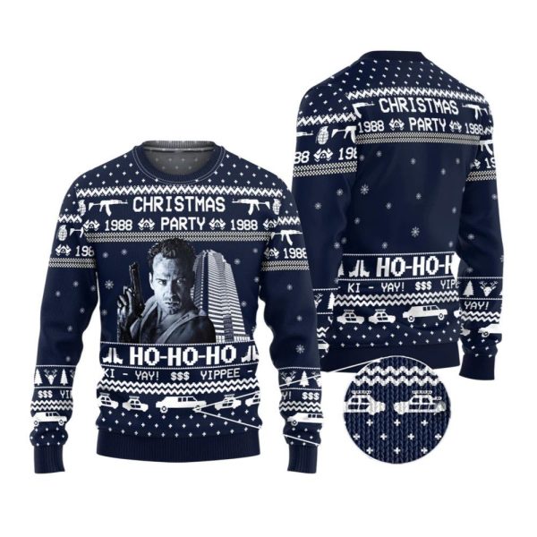 2025 Christmas Die Hard Party 1988 Ugly Christmas Sweater 1 2