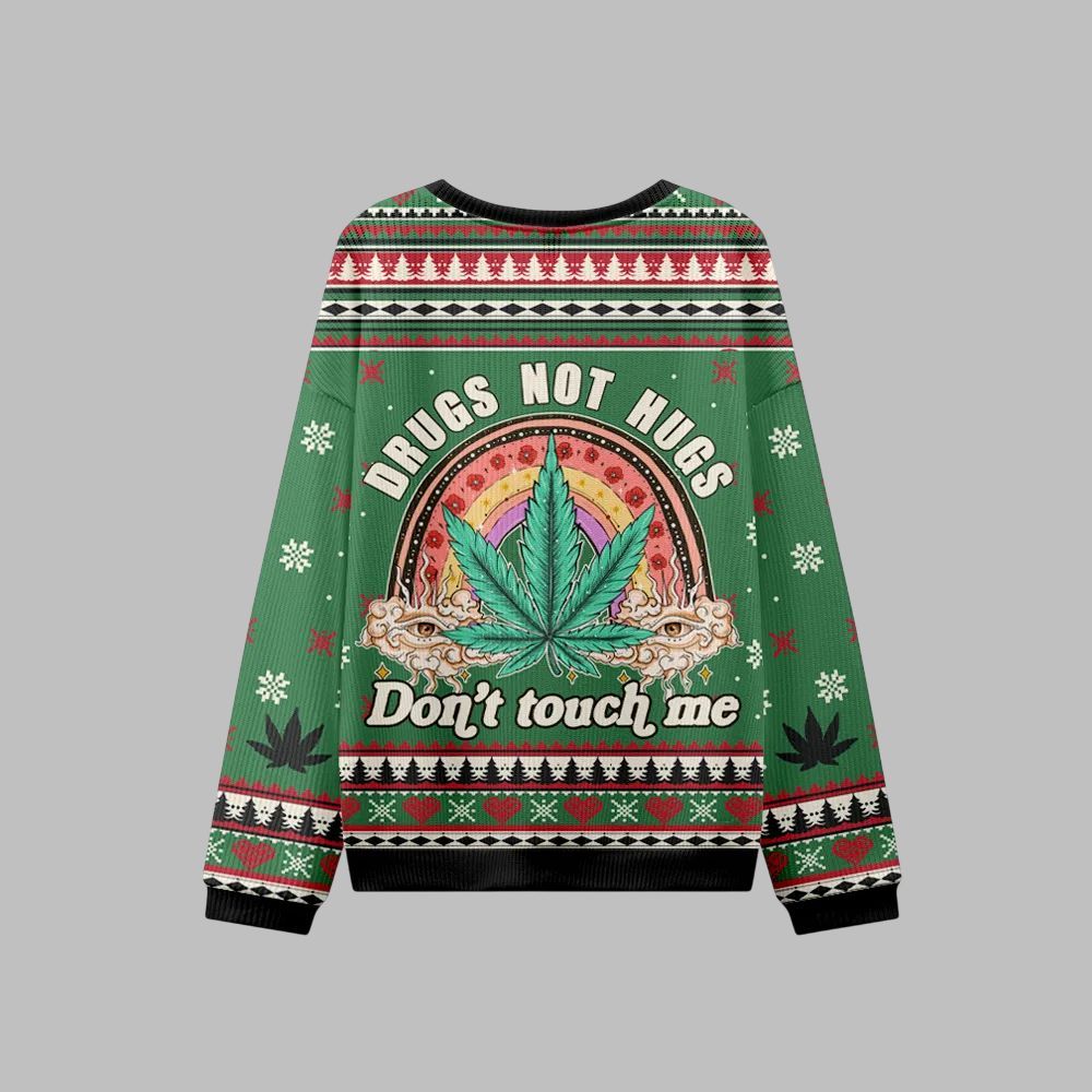 2025 Christmas Drugs Not Hugs Don't Touch Me Ugly Christmas Sweater 3 2025 Christmas Drugs Not Hugs Dont Touch Me Ugly Christmas Sweater 2