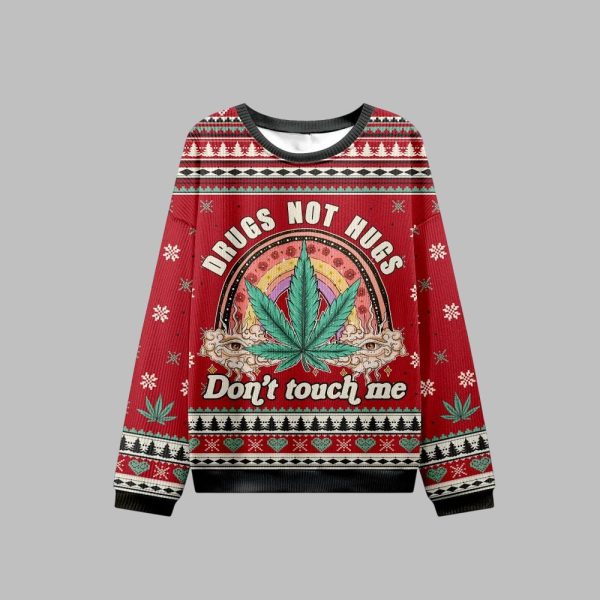 2025 Christmas Drugs Not Hugs Ugly Christmas Sweater 1