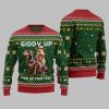 2025 Christmas Giddy Up Pick Up Your Feet Capybara Dachshund Ugly Christmas Sweater 2