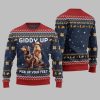 2025 Christmas Giddy Up Pick Up Your Feet Capybara Dachshund Ugly Christmas Sweater 3