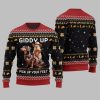 2025 Christmas Giddy Up Pick Up Your Feet Capybara Dachshund Ugly Christmas Sweater 4