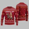 2025 Christmas Giddy Up Pick Up Your Feet Capybara Dachshund Ugly Christmas Sweater 5