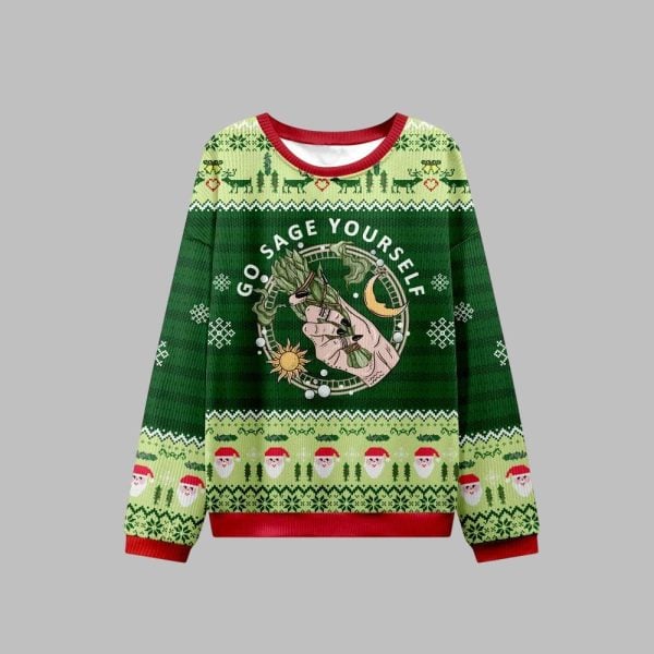 2025 Christmas Go Sage Yourself Ugly Christmas Sweater 2