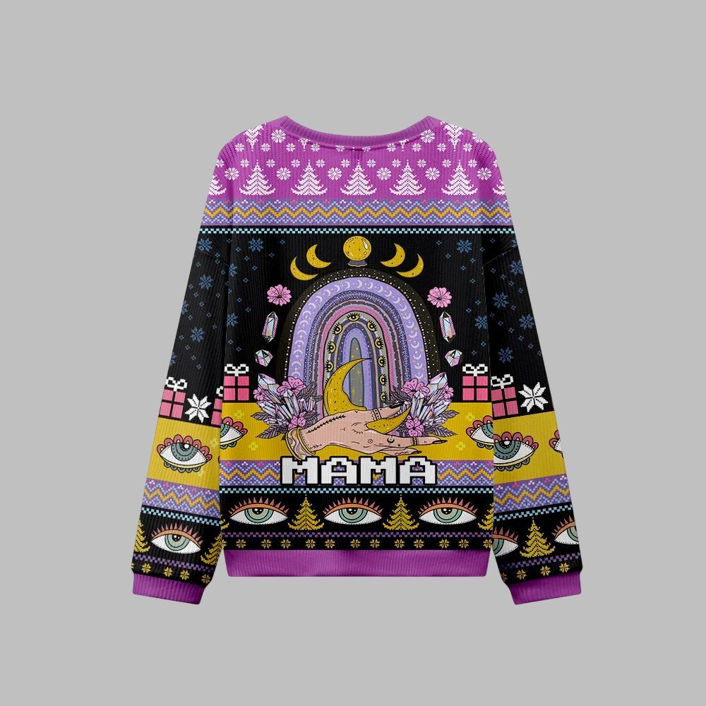 2025 Christmas Gothic Mama Rainbow Ugly Christmas Sweater 3 2025 Christmas Gothic Mama Rainbow Ugly Christmas Sweater 2