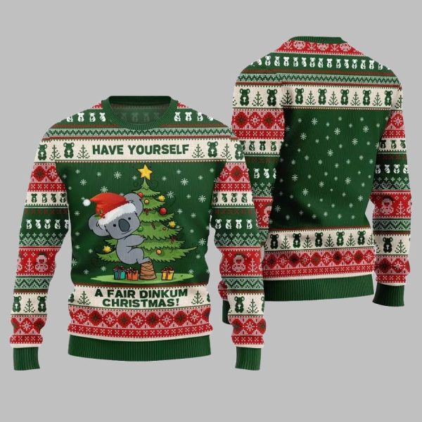 2025 Christmas Have Yourself A Fair Dinkum Christmas Ugly Christmas Sweater 2