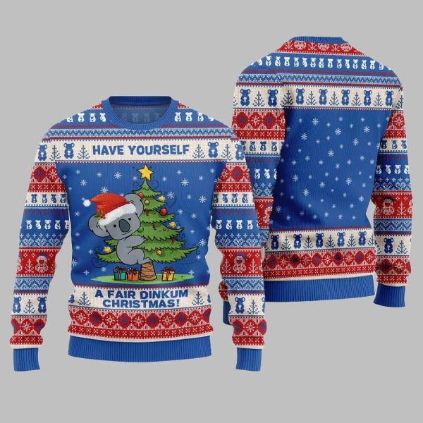 2025 Christmas Have Yourself A Fair Dinkum Christmas Ugly Christmas Sweater 3