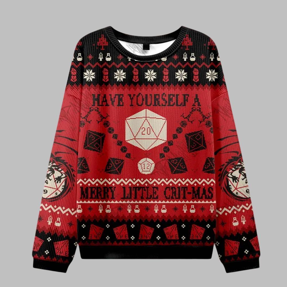 2025 Christmas Have Yourself a Merry Little Crit-mas Ugly Christmas Sweater 2 2025 Christmas Have Yourself a Merry Little Crit mas Ugly Christmas Sweater 1