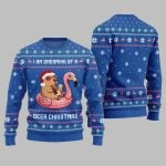 2025 Christmas I Am Dreaming Of A Beer Capybara Ugly Christmas Sweater