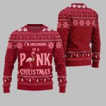 2025 Christmas Im Dreaming Of A Pink Flamingo Ugly Christmas Sweater