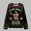 2025 Christmas Jesus Saves Everyone Else Roll for Damage Ugly Christmas Sweater 1
