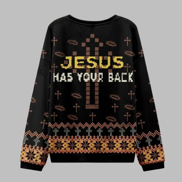 2025 Christmas Jesus has Your Back Ugly Christmas Sweater 2
