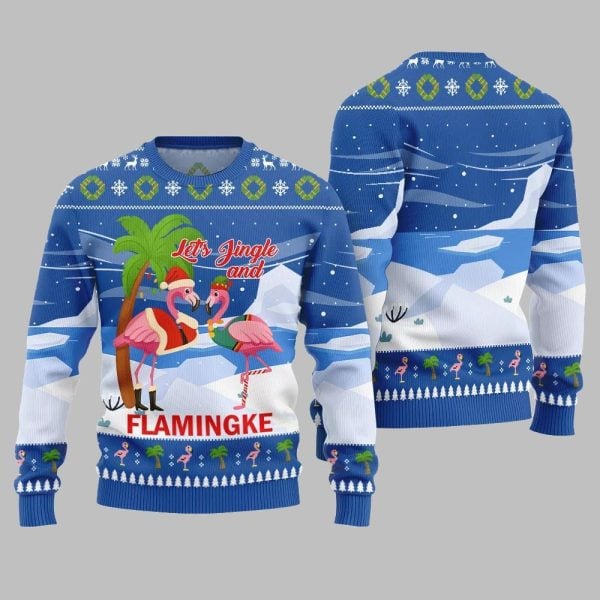 2025 Christmas Jingle And Flamingke Ugly Christmas Sweater 2