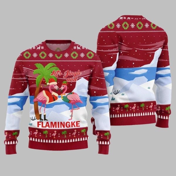 2025 Christmas Jingle And Flamingke Ugly Christmas Sweater 4