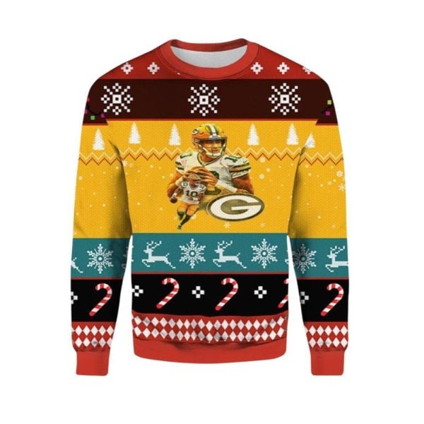 2025 Christmas Jordan Love Packers Ugly Christmas Sweater 1 2