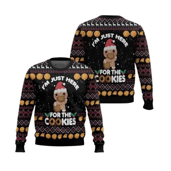 2025 Christmas Just Here For The Cookies Ugly Christmas Sweater 1 2