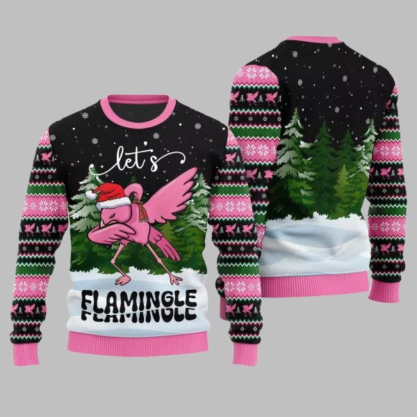 2025 Christmas Lets Flamingle Ugly Christmas Sweater 2