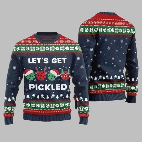 2025 Christmas Lets Get Pickled Ugly Christmas Sweater 4