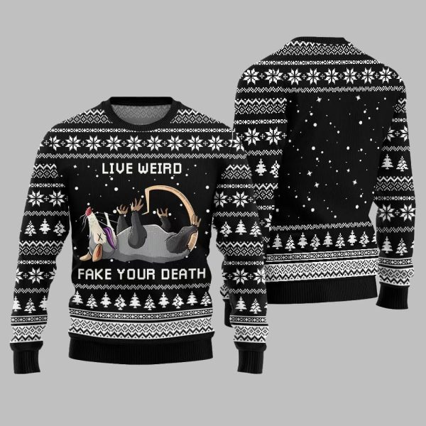 2025 Christmas Live Weird Fake Your Death Ugly Christmas Sweater 2