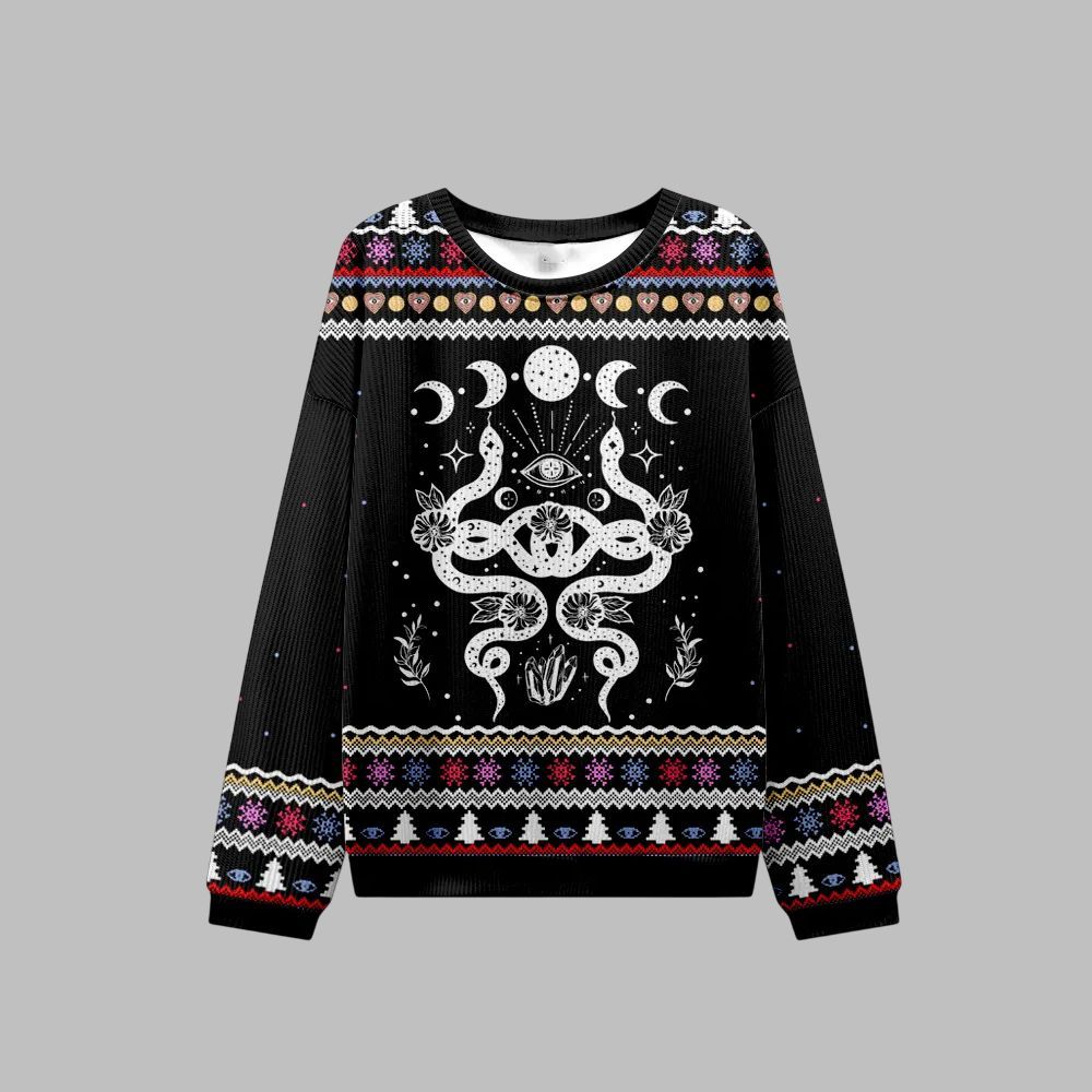 2025 Christmas Lunar Serpent Alchemy Ugly Christmas Sweater 2 2025 Christmas Lunar Serpent Alchemy Ugly Christmas Sweater 1