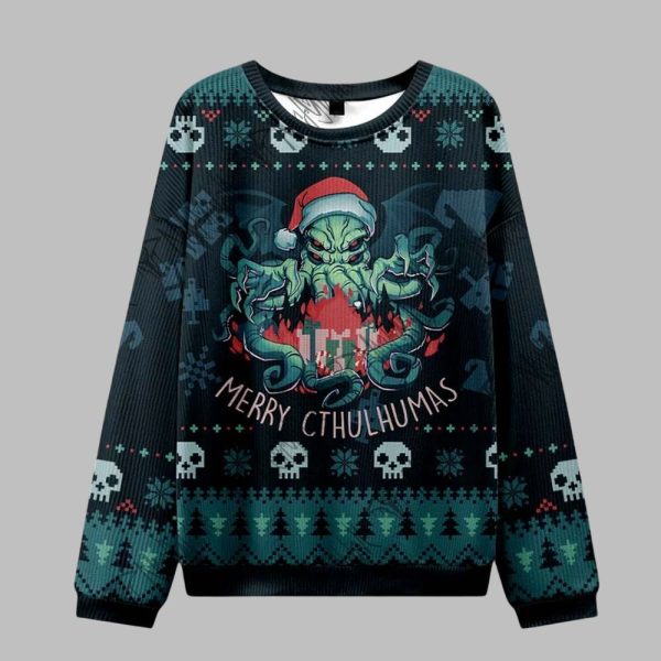 2025 Christmas Merry Cthulhumas Ugly Christmas Sweater 1