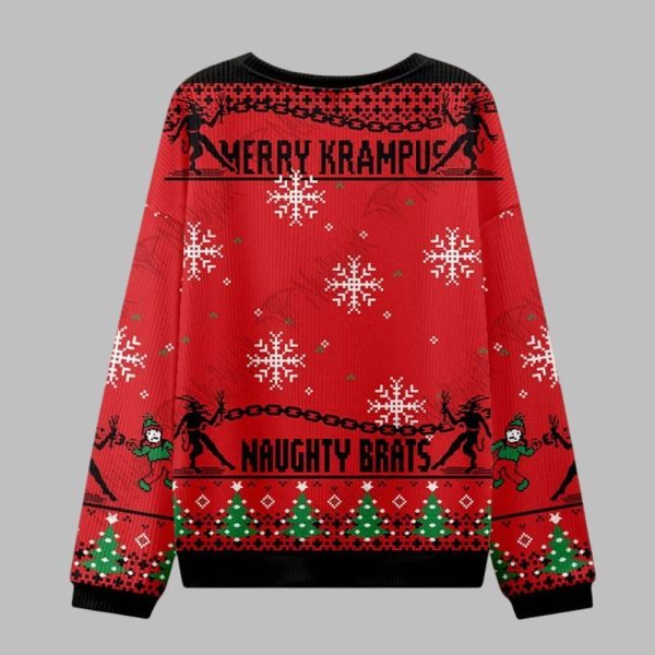 2025 Christmas Merry Krampus Naughty Brats Ugly Christmas Sweater 2
