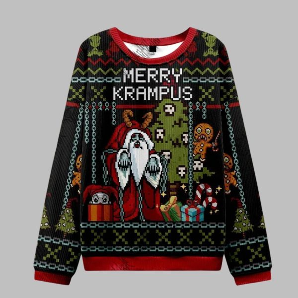 2025 Christmas Merry Krampus Ugly Christmas Sweater 1