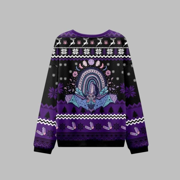 2025 Christmas Moon Phase Bat Ugly Christmas Sweater 2