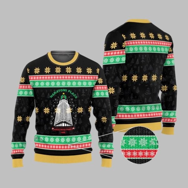 2025 Christmas Nakatomi Plaza Die Hard Christmas Ugly Sweater 1 1
