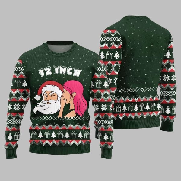 2025 Christmas Naughty Santa 12 Inch Surprise Ugly Christmas Sweater 2