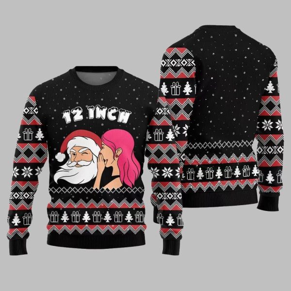 2025 Christmas Naughty Santa 12 Inch Surprise Ugly Christmas Sweater 3