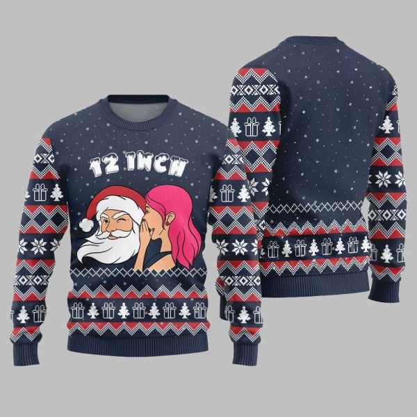 2025 Christmas Naughty Santa 12 Inch Surprise Ugly Christmas Sweater 4