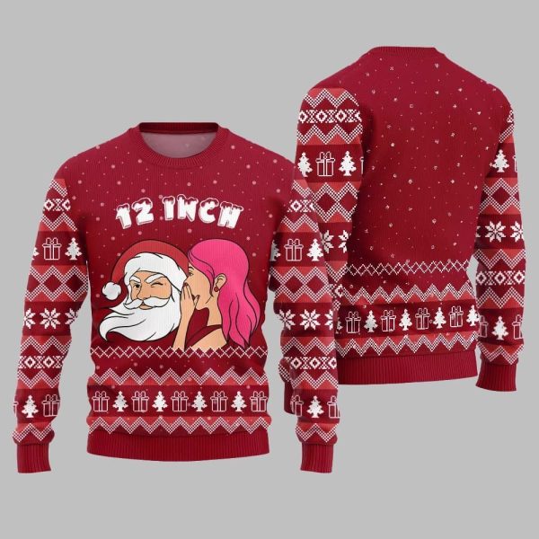 2025 Christmas Naughty Santa 12 Inch Surprise Ugly Christmas Sweater 5