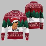 2025 Christmas No Worries Vibes Capybara Ugly Christmas Sweater