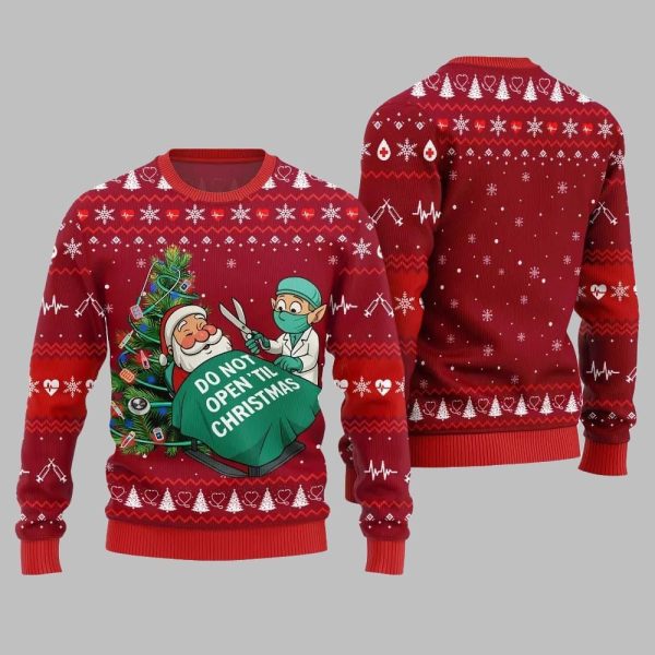 2025 Christmas Nurse Do Not Opentil Christmas Ugly Christmas Sweater 3