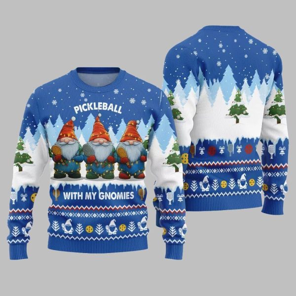2025 Christmas Pickleball With My Gromies Ugly Christmas Sweater 3