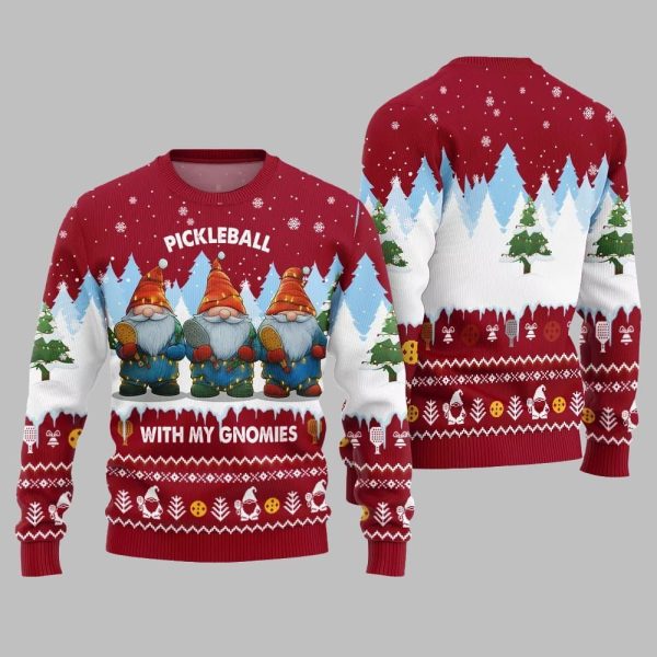 2025 Christmas Pickleball With My Gromies Ugly Christmas Sweater 4