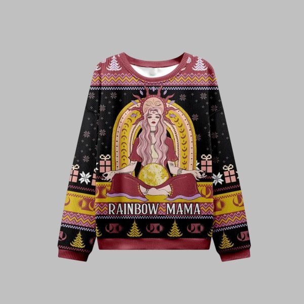 2025 Christmas Rainbow Mama Ugly Christmas Sweater 1