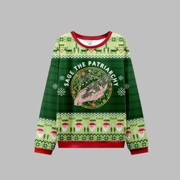 2025 Christmas Sage The Patriarchy Ugly Christmas Sweater 1