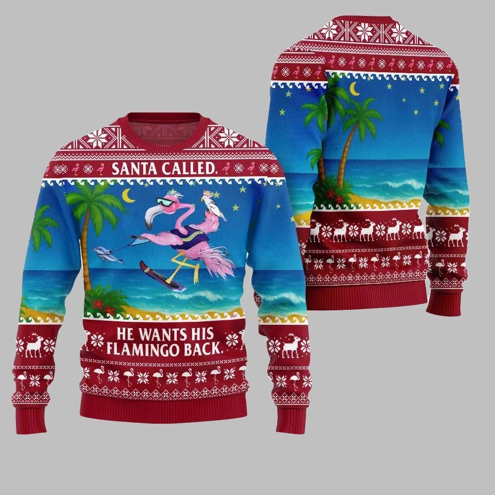 2025 Christmas Santa Called He Wants His Flamingo Back Ugly Christmas Sweater 1 2025 Christmas Santa Called He Wants His Flamingo Back Ugly Christmas Sweater 1