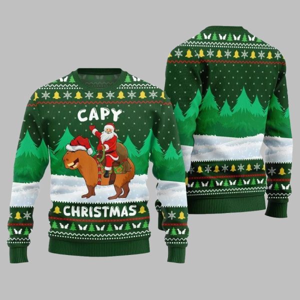 2025 Christmas Santa Capy Ugly Christmas Sweater 3