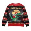 2025 Christmas Santa Claws T Rex Christmas Dinosaur Ugly Sweater 1 2