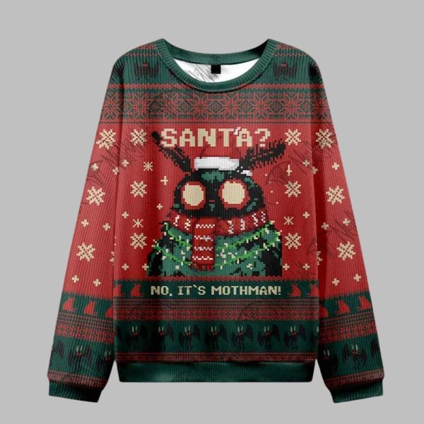 2025 Christmas Santa No Its Mothman Ugly Christmas Sweater 1