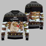 2025 Christmas Seriously Naughty Duck On The Farm Ugly Christmas Sweater