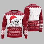 2025 Christmas Skull Me Waiting For Christmas Ugly Christmas Sweater