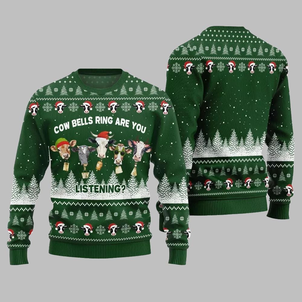 2025 Christmas Sleepy Cow Bells Ring Are You Listening Ugly Christmas Sweater 1 2025 Christmas Sleepy Cow Bells Ring Are You Listening Ugly Christmas Sweater 1