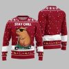 2025 Christmas Stay Chill Capybara Ugly Christmas Sweater 1