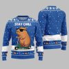 2025 Christmas Stay Chill Capybara Ugly Christmas Sweater 2