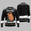 2025 Christmas Stay Chill Capybara Ugly Christmas Sweater 3