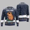 2025 Christmas Stay Chill Capybara Ugly Christmas Sweater 5